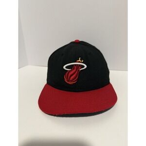 New Era Miami Heat NBA Hardwood Classic 59Fifty Fitted Hat Size 6 3/4 Black Red